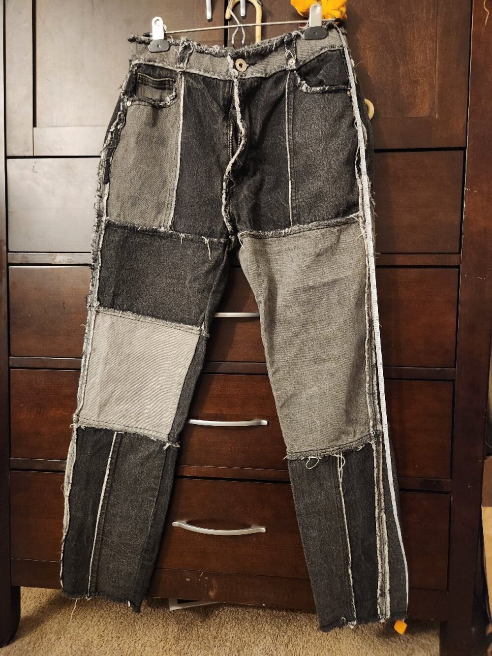 MANIERE DE VOIR grunge y2k patchwork petite cropped jeans UK 10 or US 4/6